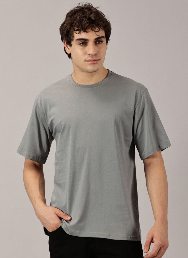 Rodzen Men Pack of 3 Solid Round Neck Pure Cotton Oversized T-shirts - Image 3